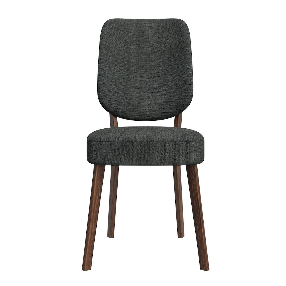 Upholstered Charcoal Gray Armless Dining Chairs (Set of 2)