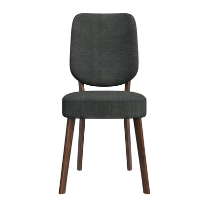 Upholstered Charcoal Gray Armless Dining Chairs (Set of 2)