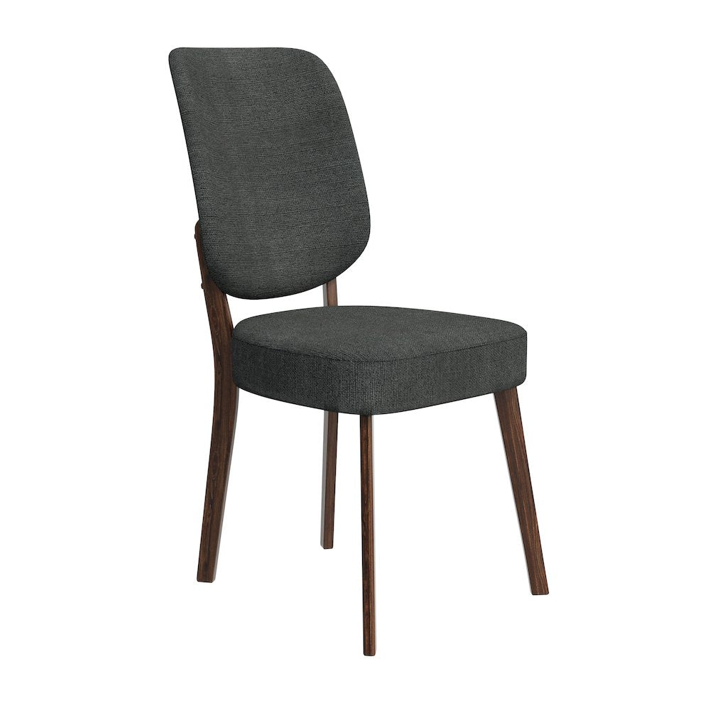 Upholstered Charcoal Gray Armless Dining Chairs (Set of 2)