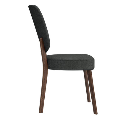 Upholstered Charcoal Gray Armless Dining Chairs (Set of 2)