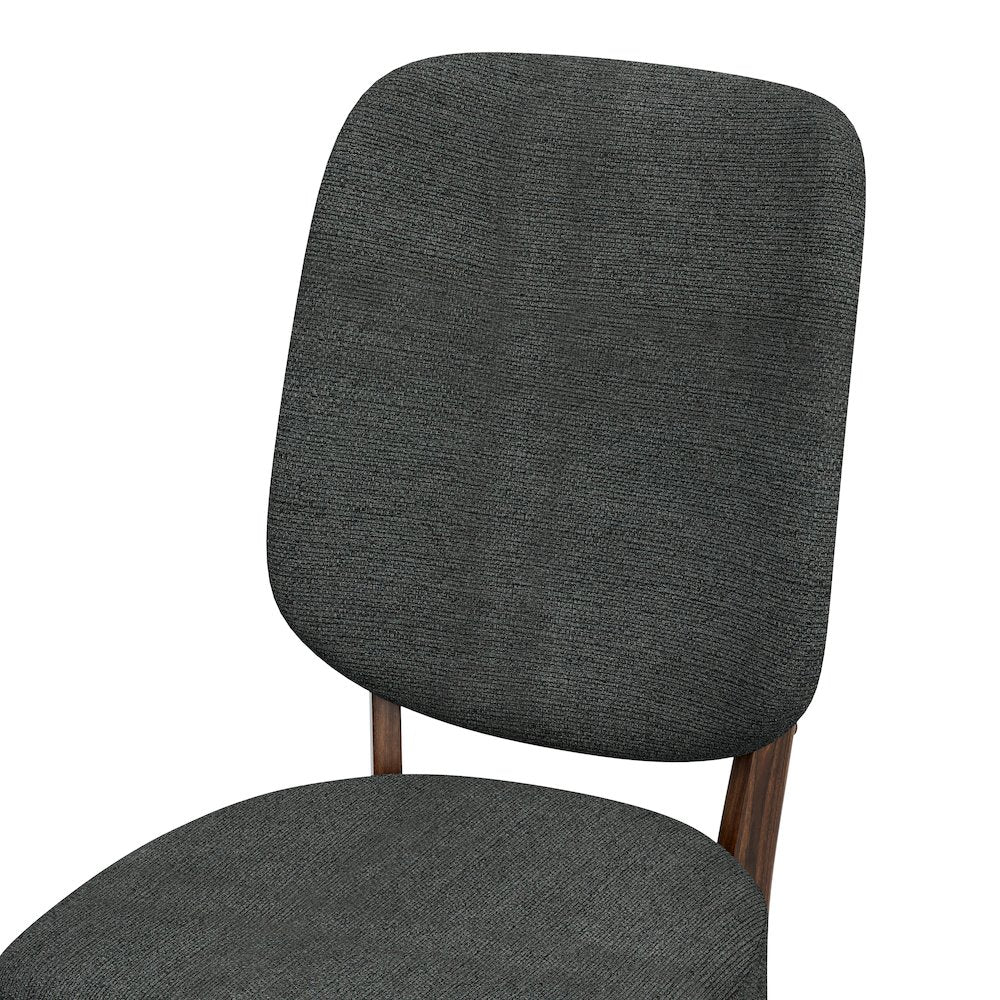Upholstered Charcoal Gray Armless Dining Chairs (Set of 2)