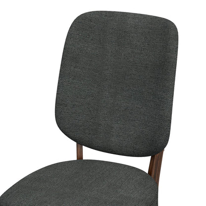 Upholstered Charcoal Gray Armless Dining Chairs (Set of 2)