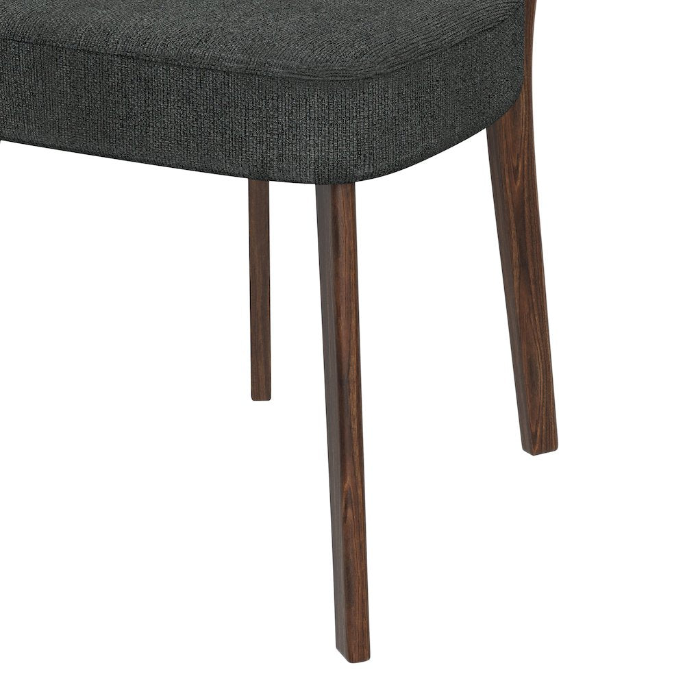 Upholstered Charcoal Gray Armless Dining Chairs (Set of 2)