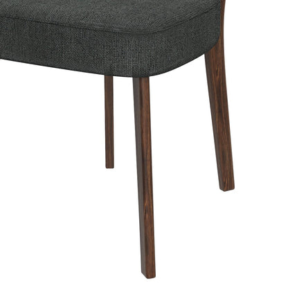 Upholstered Charcoal Gray Armless Dining Chairs (Set of 2)