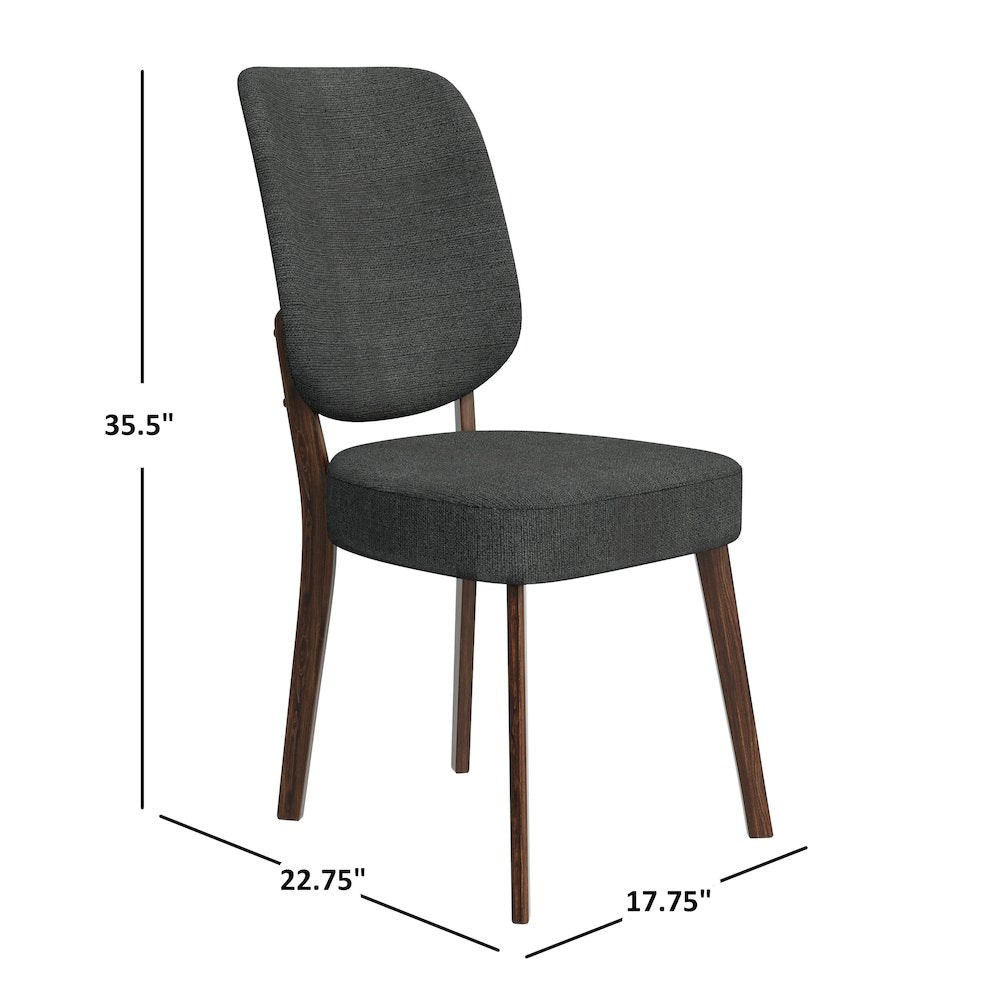 Upholstered Charcoal Gray Armless Dining Chairs (Set of 2)