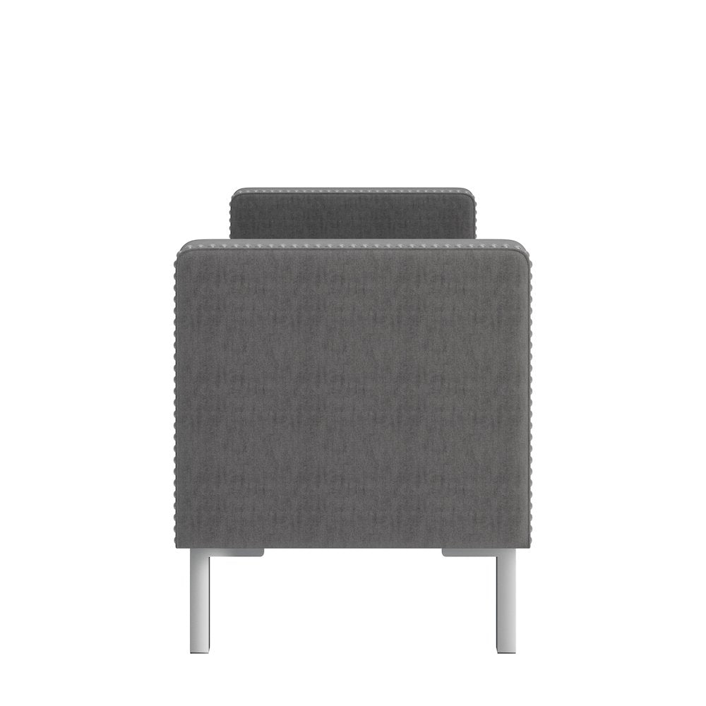 Square Arm Tufted Storage Ottoman in Charcoal Gray Velvet