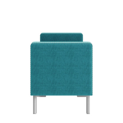 Square Arm Tufted Storage Ottoman in Sky Blue Velvet