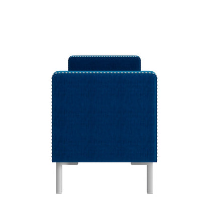 Square Arm Tufted Storage Ottoman in Navy Blue Velvet
