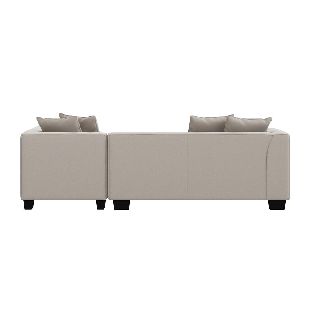 Right-hand Facing Sectional in Grey Velour with Ottoman