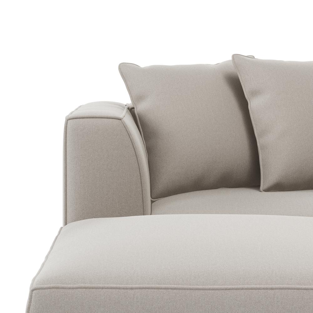 Right-hand Facing Sectional in Grey Velour with Ottoman
