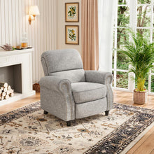 ProLounger Bustle-Back Pushback Recliner with Nailheads in Grey Chenille