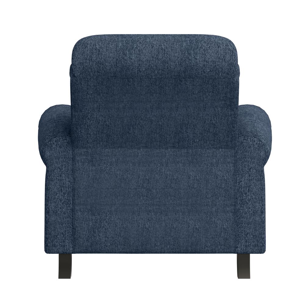 ProLounger Bustle-Back Pushback Recliner with Nailheads in Blue Chenille