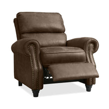 ProLounger Pushback Recliner with Nailheads in Distressed Brown Faux Leather