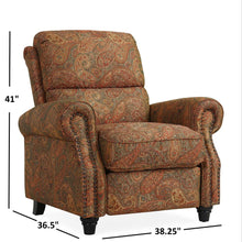 ProLounger Pushback Recliner with Nailheads in Burgundy Paisley