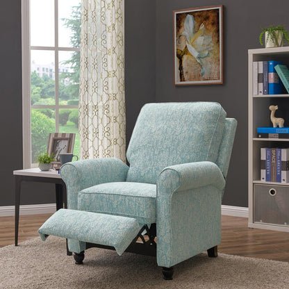 ProLounger Pushback Recliner in Sky Blue Coral Print