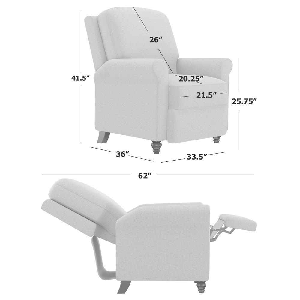 ProLounger Pushback Recliner in Taupe Coral Print
