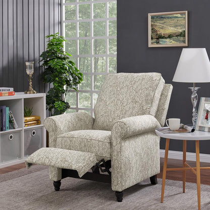 ProLounger Pushback Recliner in Taupe Coral Print