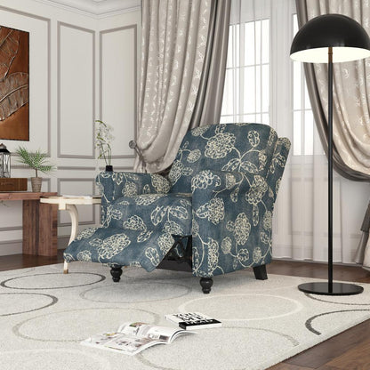 ProLounger Pushback Recliner in Caribbean Blue Floral Print