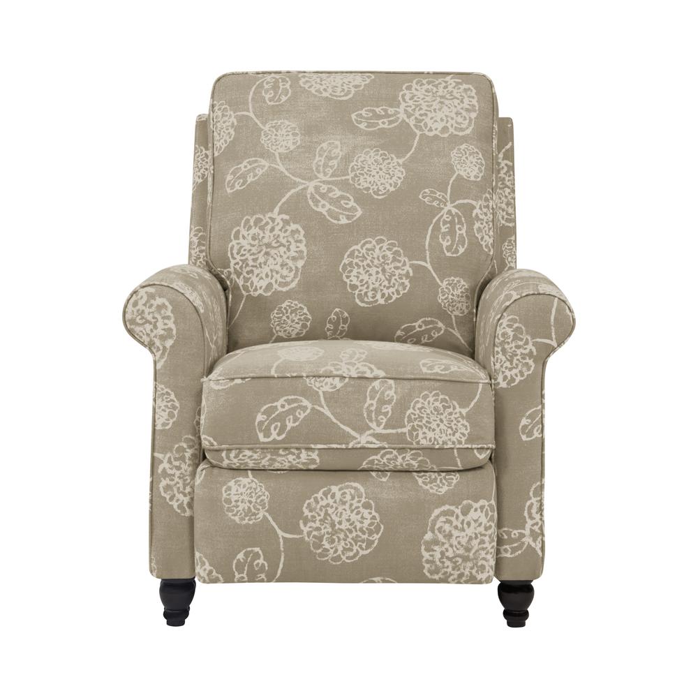 ProLounger Pushback Recliner in Taupe Floral Print