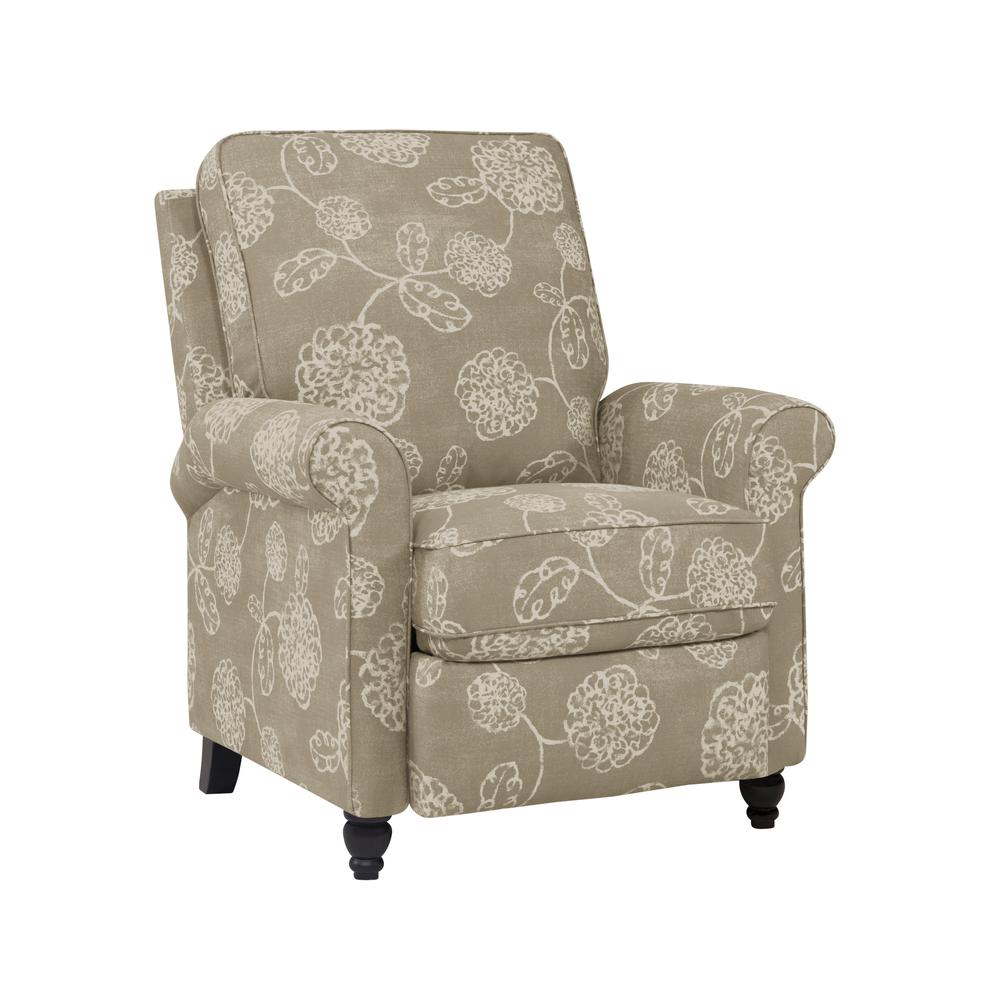 ProLounger Pushback Recliner in Taupe Floral Print