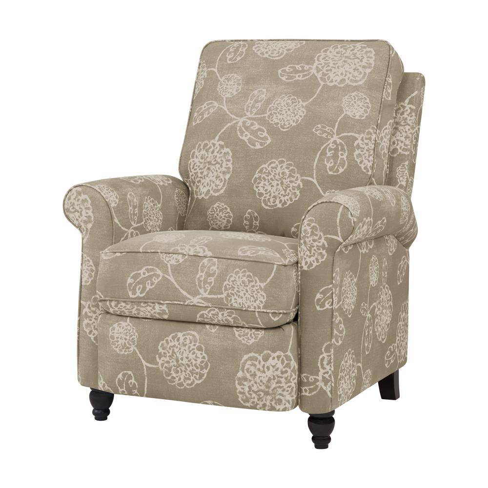 ProLounger Pushback Recliner in Taupe Floral Print