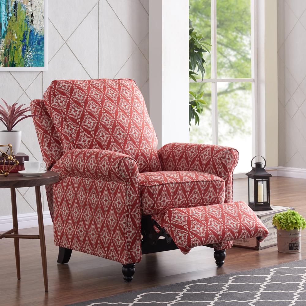 ProLounger Pushback Recliner in Cranberry Red Diamond Medallion Print