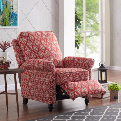 ProLounger Pushback Recliner in Cranberry Red Diamond Medallion Print