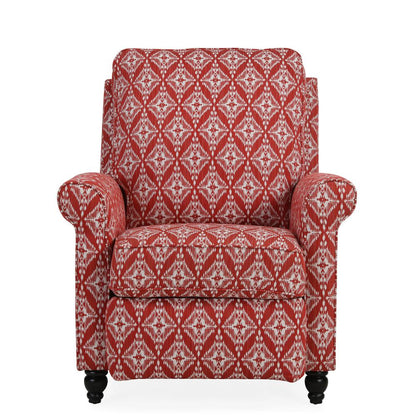 ProLounger Pushback Recliner in Cranberry Red Diamond Medallion Print