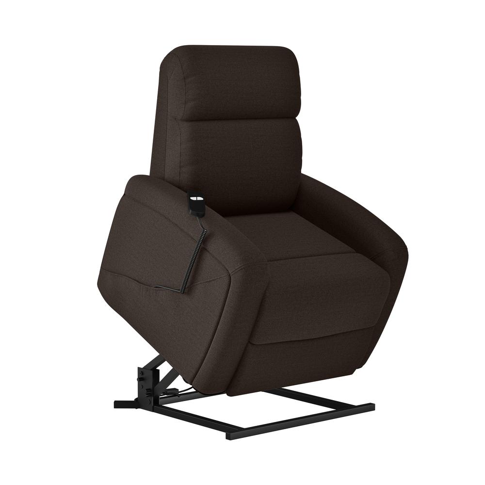 Power Recline and Lift Chair in Chocolate Brown Chenille
