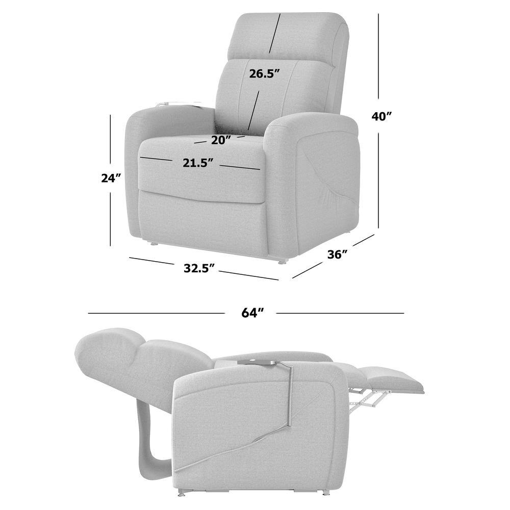 Power Recline and Lift Chair in Chocolate Brown Chenille
