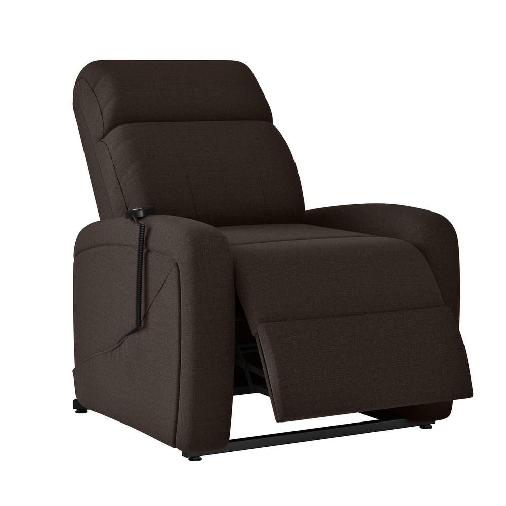 Power Recline and Lift Chair in Chocolate Brown Chenille