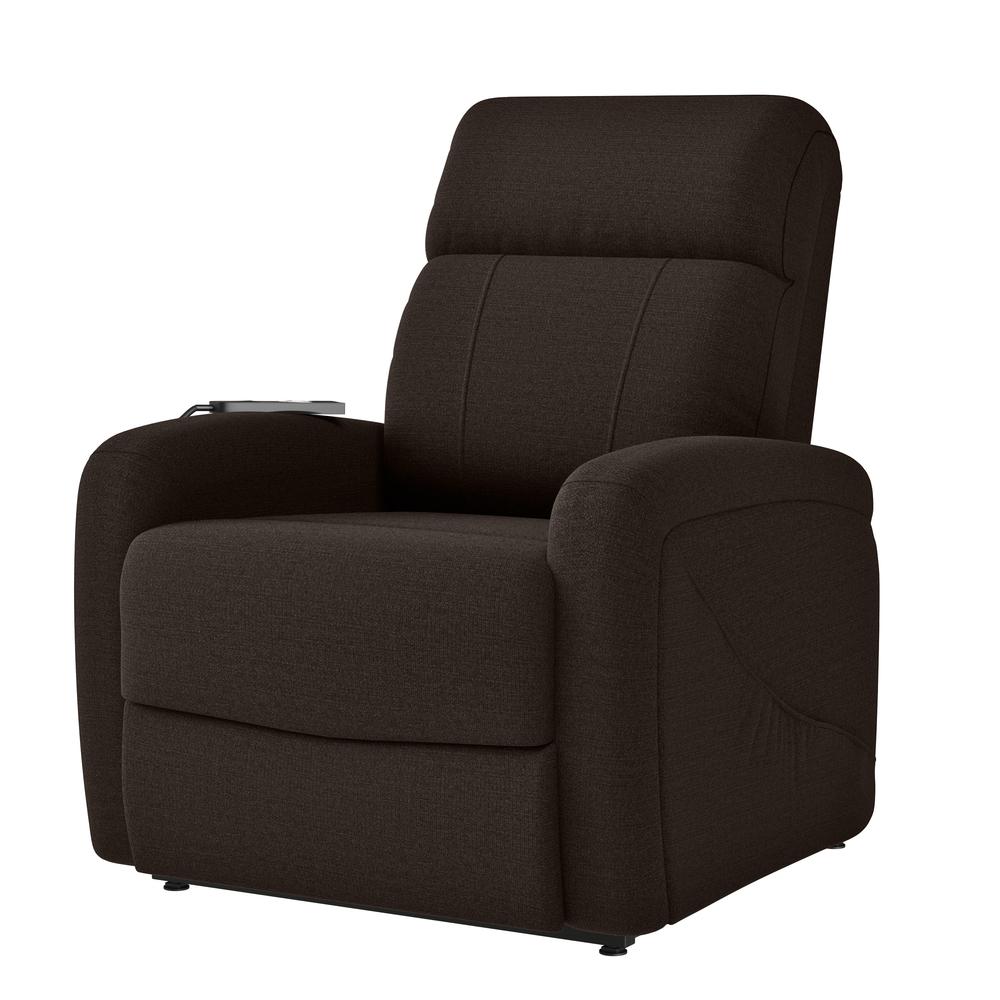 Power Recline and Lift Chair in Chocolate Brown Chenille
