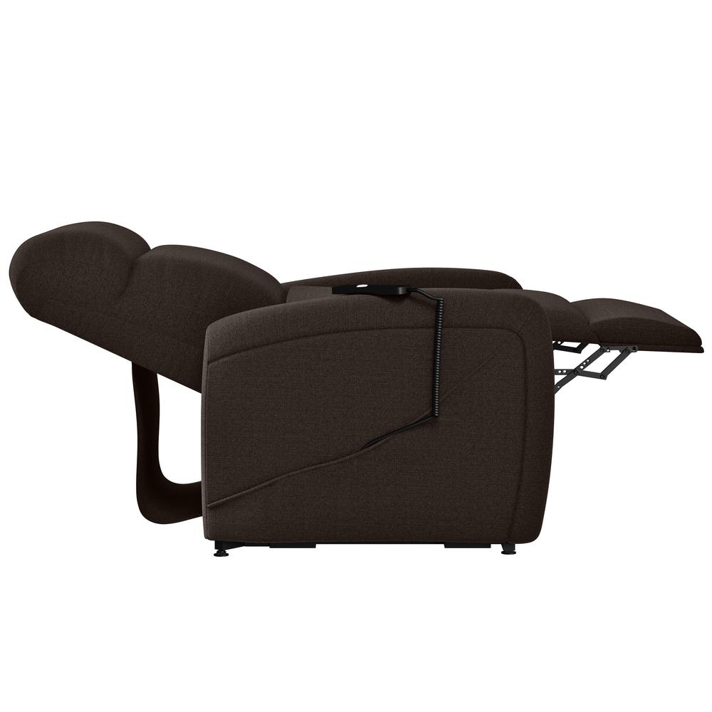 Power Recline and Lift Chair in Chocolate Brown Chenille