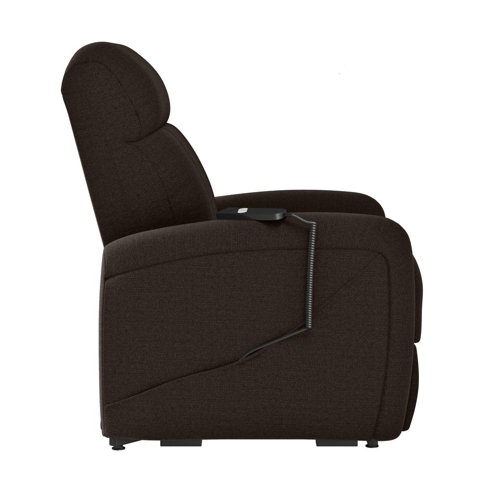 Power Recline and Lift Chair in Chocolate Brown Chenille