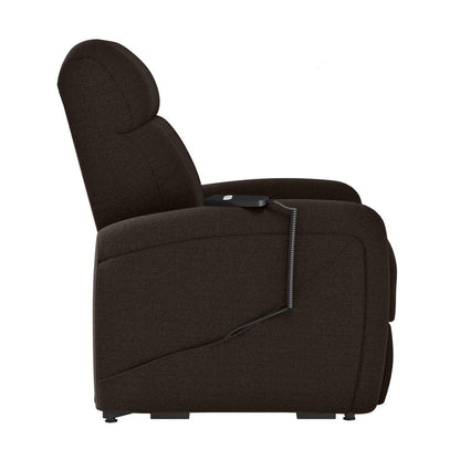Power Recline and Lift Chair in Chocolate Brown Chenille