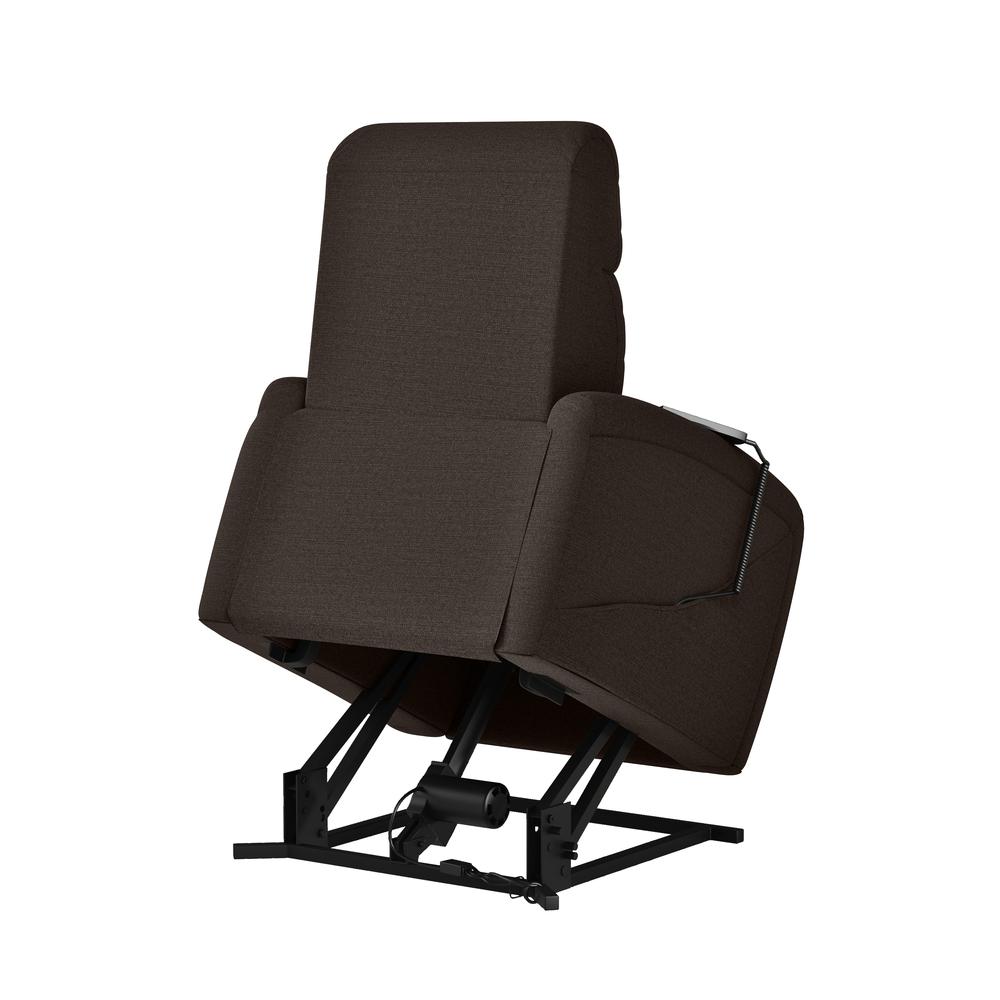 Power Recline and Lift Chair in Chocolate Brown Chenille