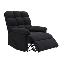 ProLounger Wall Hugger Recliner in Black Microfiber with Square Tufted Back