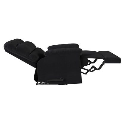 ProLounger Wall Hugger Recliner in Black Microfiber with Square Tufted Back