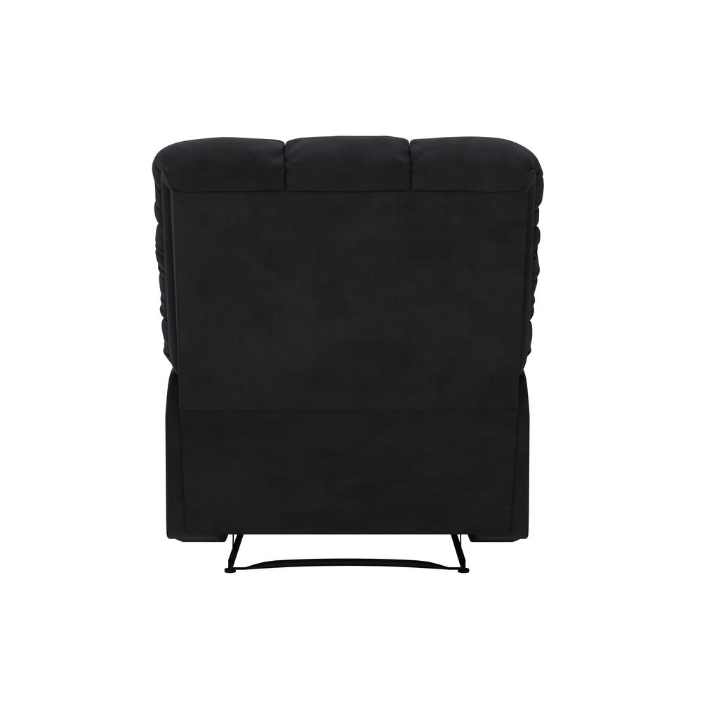 ProLounger Wall Hugger Recliner in Black Microfiber with Square Tufted Back
