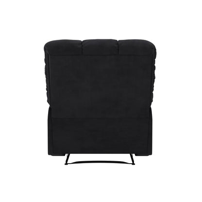 ProLounger Wall Hugger Recliner in Black Microfiber with Square Tufted Back