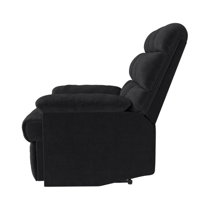 ProLounger Wall Hugger Recliner in Black Microfiber with Square Tufted Back