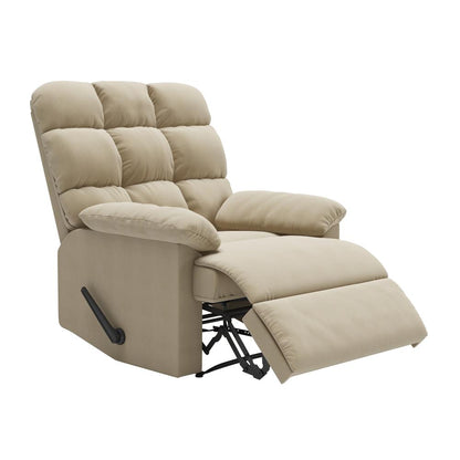 ProLounger Wall Hugger Recliner in Khaki Microfiber with Square Tufted Back