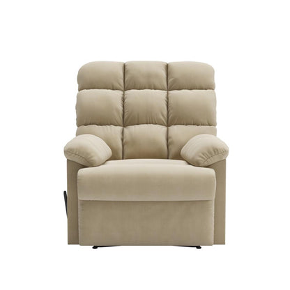 ProLounger Wall Hugger Recliner in Khaki Microfiber with Square Tufted Back