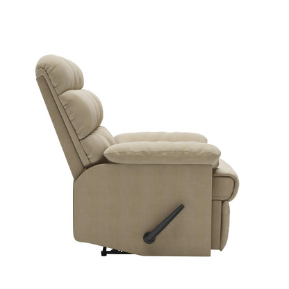 ProLounger Wall Hugger Recliner in Khaki Microfiber with Square Tufted Back