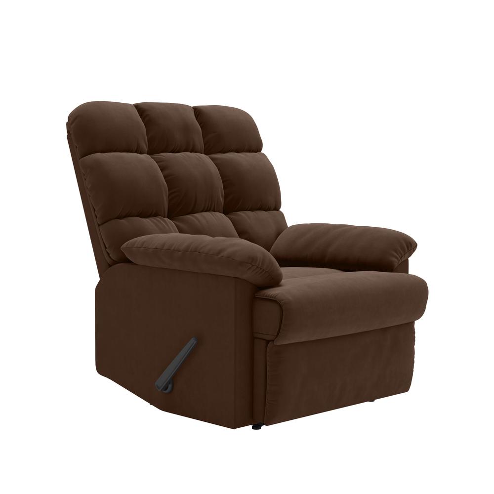 ProLounger Wall Hugger Recliner in Brown Microfiber with Square Tufted Back