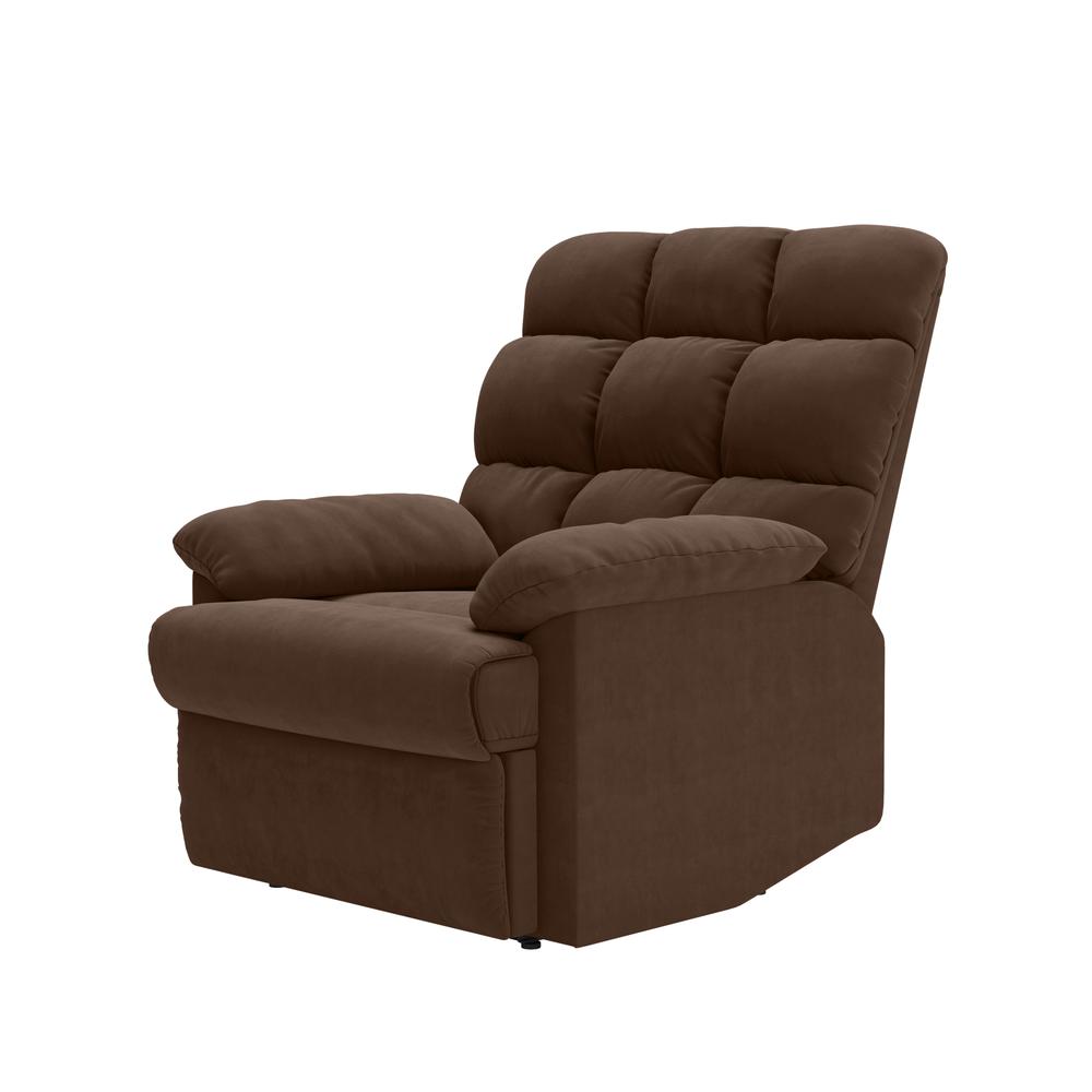 ProLounger Wall Hugger Recliner in Brown Microfiber with Square Tufted Back