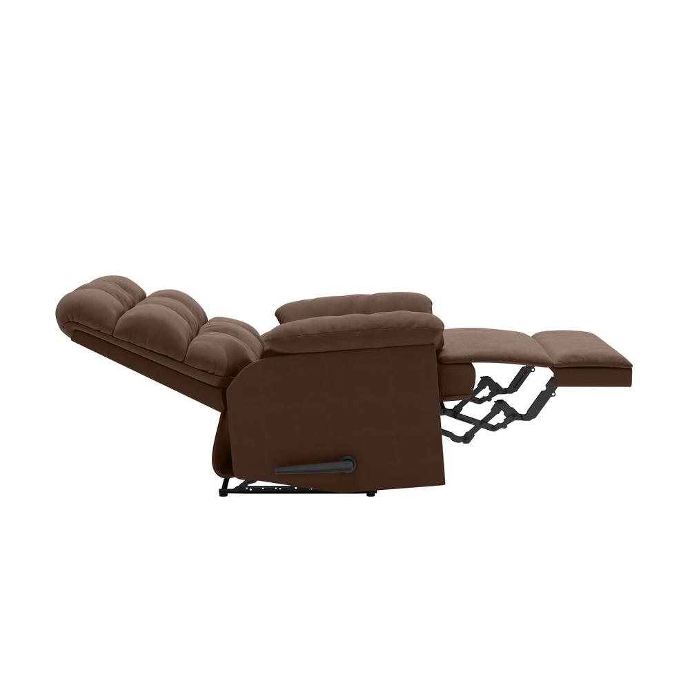 ProLounger Wall Hugger Recliner in Brown Microfiber with Square Tufted Back