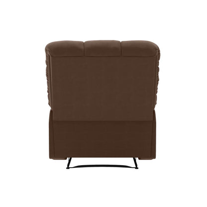 ProLounger Wall Hugger Recliner in Brown Microfiber with Square Tufted Back