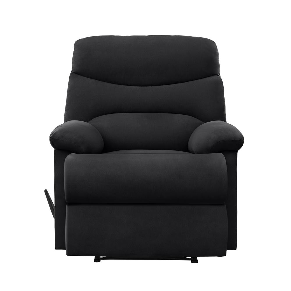 ProLounger Wall Hugger Recliner in Black Microfiber with Stitched Back