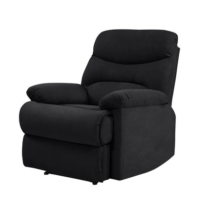ProLounger Wall Hugger Recliner in Black Microfiber with Stitched Back